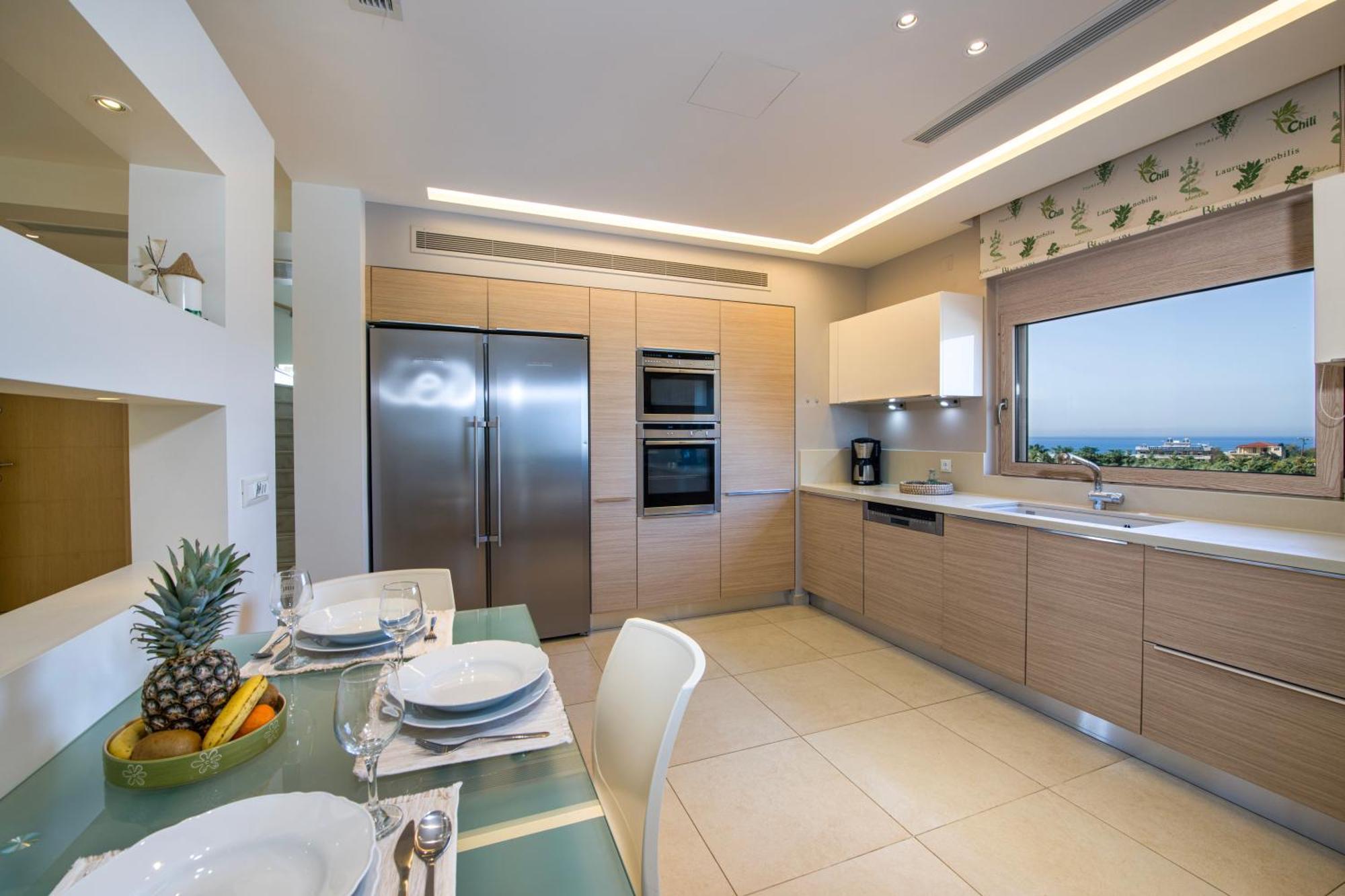Four Seasons Private Villa - Seaview - Big Heated Pool - Gym - Sport Activities Gouves Exteriér fotografie