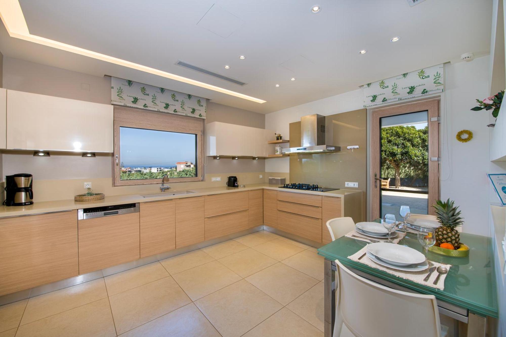 Four Seasons Private Villa - Seaview - Big Heated Pool - Gym - Sport Activities Gouves Exteriér fotografie