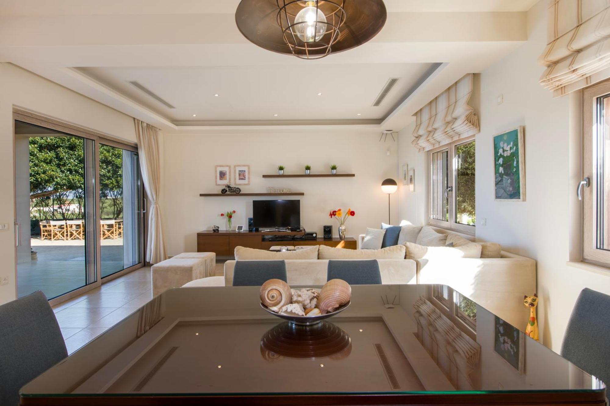 Four Seasons Private Villa - Seaview - Big Heated Pool - Gym - Sport Activities Gouves Exteriér fotografie