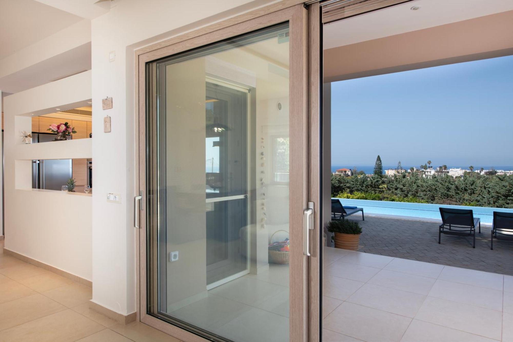 Four Seasons Private Villa - Seaview - Big Heated Pool - Gym - Sport Activities Gouves Exteriér fotografie
