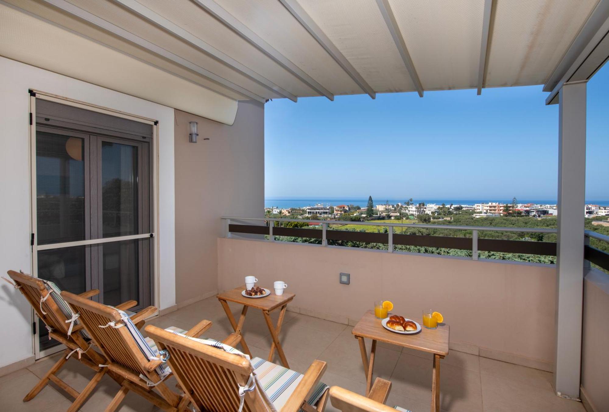 Four Seasons Private Villa - Seaview - Big Heated Pool - Gym - Sport Activities Gouves Exteriér fotografie