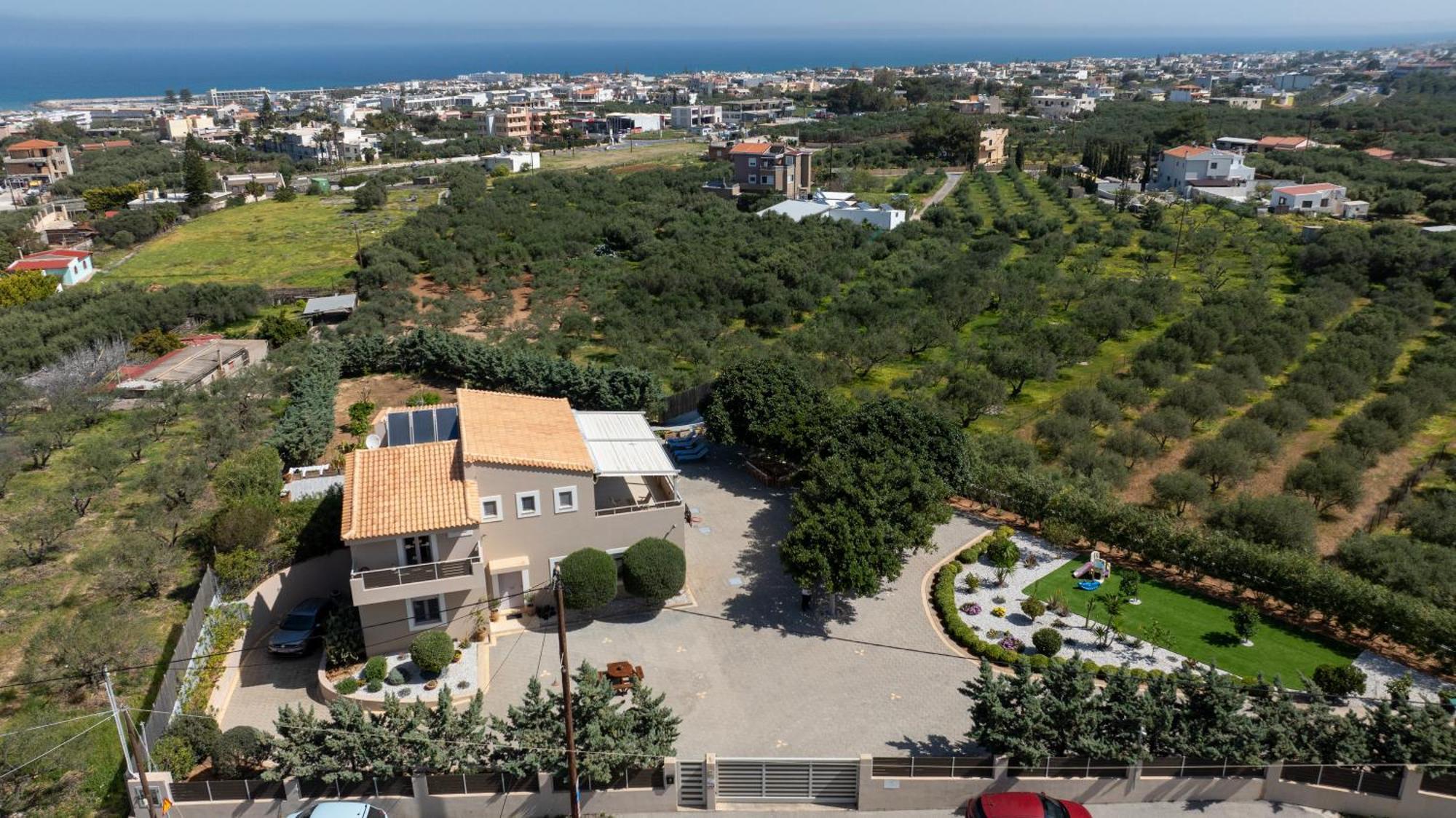 Four Seasons Private Villa - Seaview - Big Heated Pool - Gym - Sport Activities Gouves Exteriér fotografie